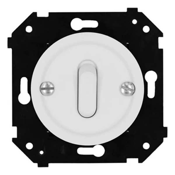 Одноклавишный выключатель Bironi Шедель Бриз клавишный скрытый монтаж пластик белый матовый