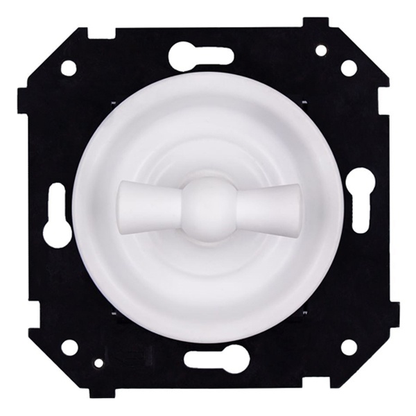 Двухклавишный выключатель Bironi Шедель Бриз поворотный скрытый монтаж пластик белый матовый