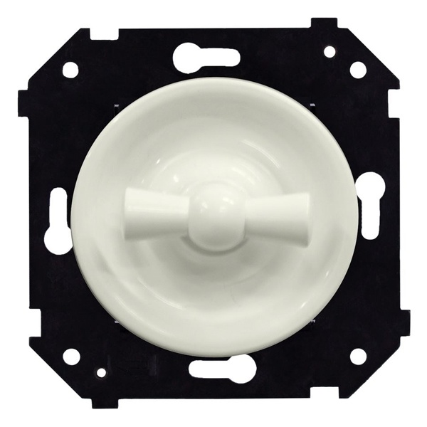 Одноклавишный переключатель Bironi Шедель Бриз поворотный скрытый пластик слоновая кость матовый (бежевый)