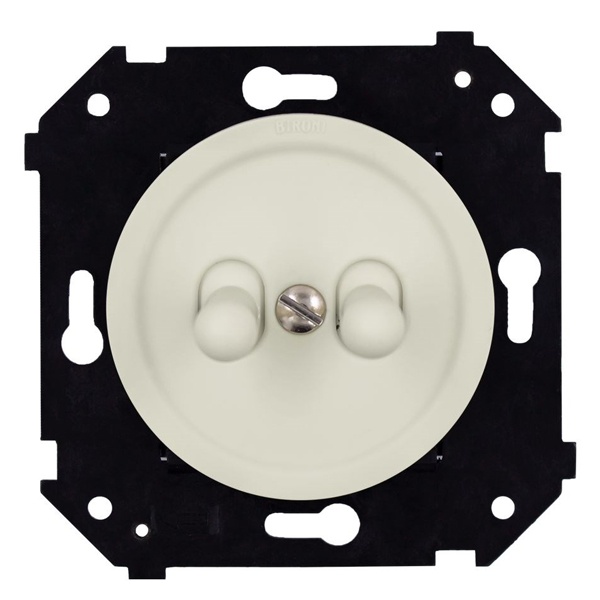 Двухклавишная кнопка Bironi Шедель Бриз тумблерная скрытый монтаж пластик слоновая кость матовый (бежевый)