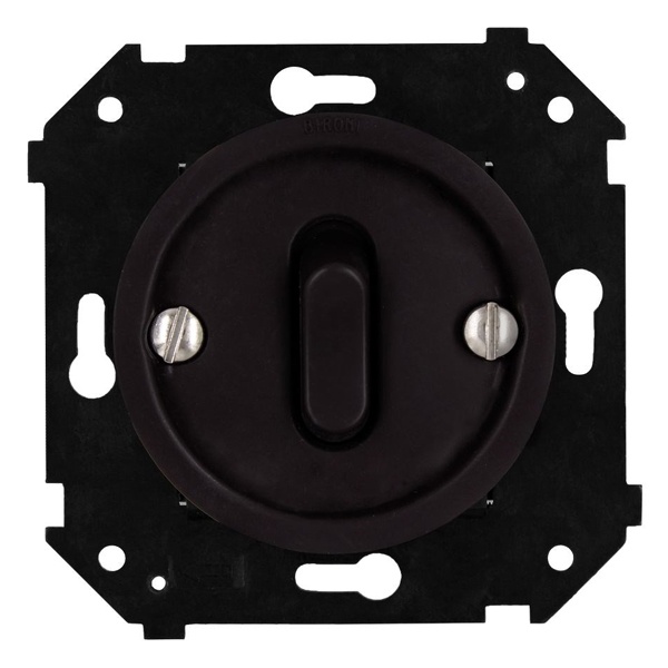 Одноклавишный выключатель Bironi Шедель Бриз клавишный скрытый монтаж пластик коричневый матовый