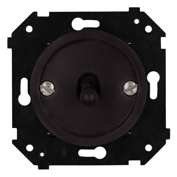 Одноклавишный переключатель Bironi Шедель Бриз тумблерный скрытый монтаж пластик коричневый матовый