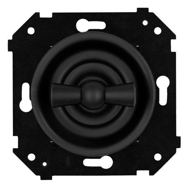 Одноклавишный выключатель Bironi Шедель Бриз поворотный скрытый монтаж пластик черный матовый