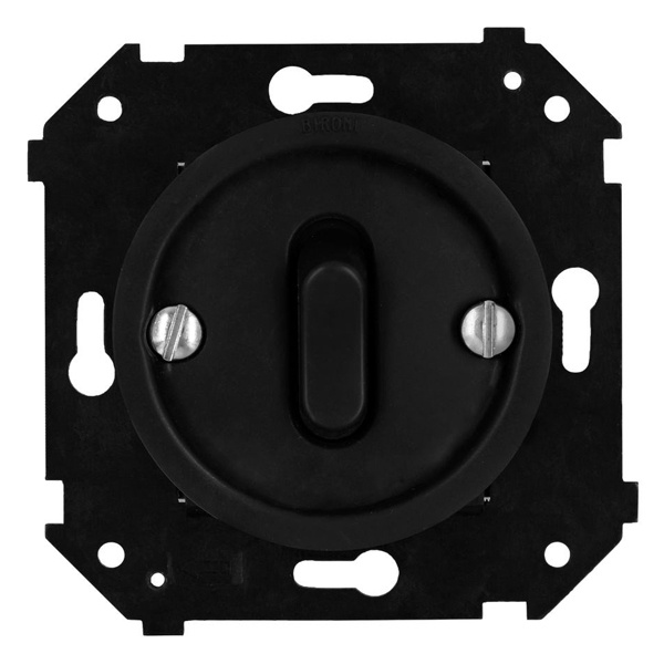 Одноклавишный переключатель Bironi Шедель Бриз клавишный скрытый монтаж пластик черный матовый