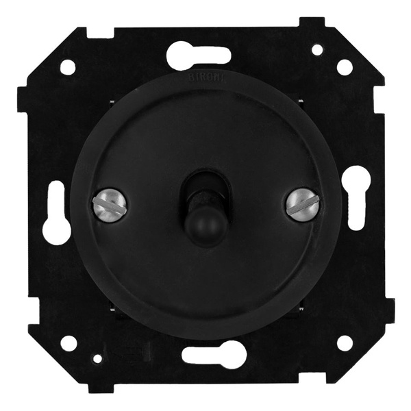 Одноклавишный переключатель Bironi Шедель Бриз тумблерный скрытый монтаж пластик черный матовый