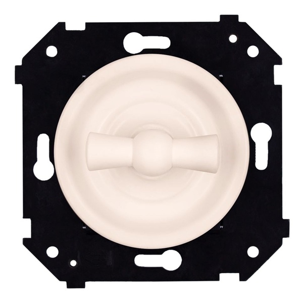 Одноклавишный выключатель Bironi Шедель Бриз поворотный скрытый пластик песочное золото матовый