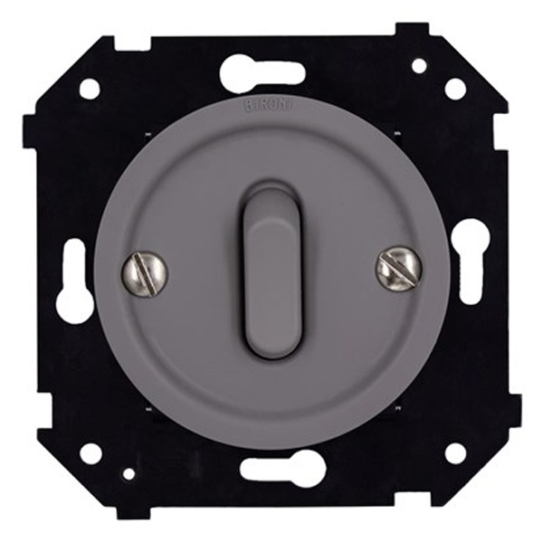 Одноклавишный выключатель Bironi Шедель Бриз клавишный скрытый монтаж пластик титан матовый