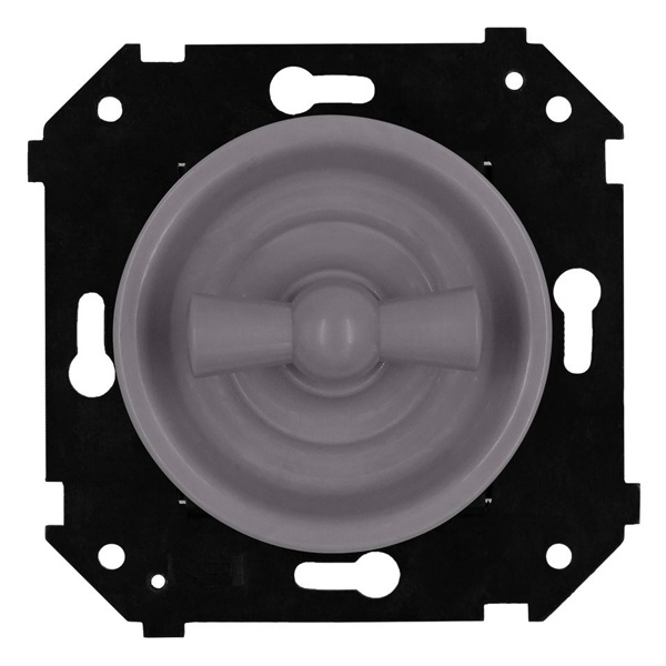 Двухклавишный выключатель Bironi Шедель Бриз поворотный скрытый монтаж пластик титан матовый