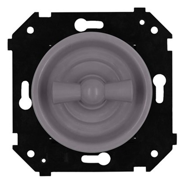 Одноклавишный переключатель Bironi Шедель Бриз поворотный скрытый монтаж пластик титан матовый