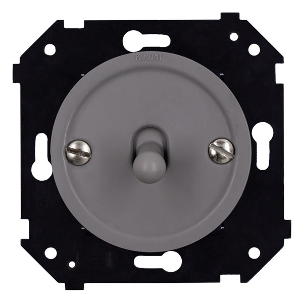 Одноклавишный переключатель Bironi Шедель Бриз тумблерный скрытый монтаж пластик титан матовый