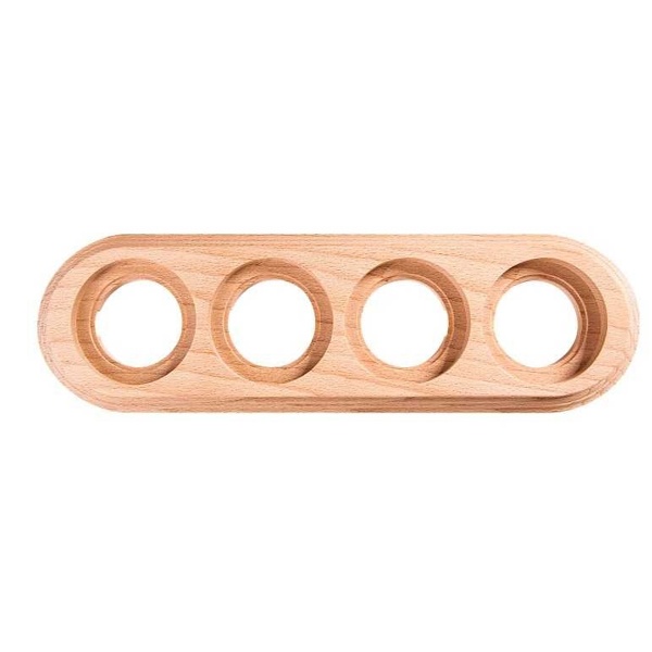 Рамка 4-местная Bironi для монтажа с декоративной трубой бук цвет Натурель