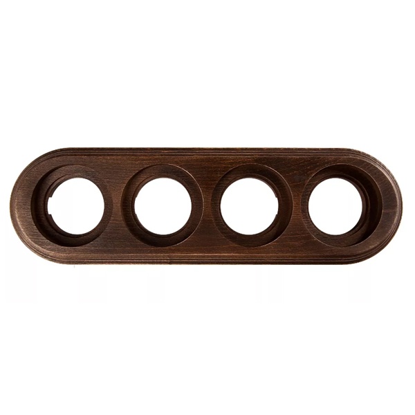 Рамка 4-местная Bironi для монтажа с декоративной трубой старое дерево