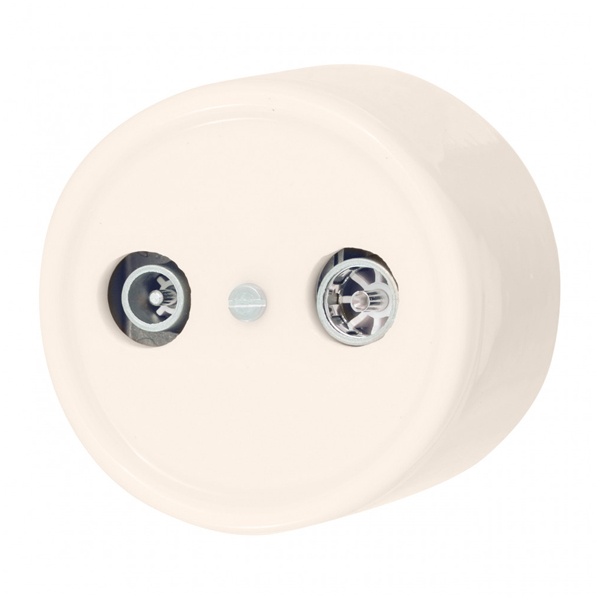 Накладная розетка R/TV-Sat оконечная Bironi Лизетта песочное золото