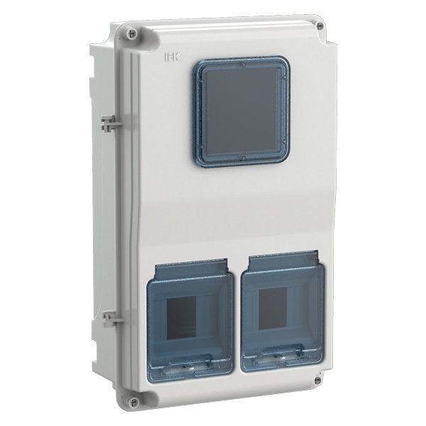 Корпус пластиковый влагозащищенный ИЭК KREPTA 5 ЩУРн-П 3/10 на 3-х фазный счетчик и 10 модулей IP66