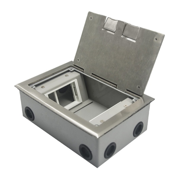 Лючок в пол Donel 6 модулей (2 поста 45х45 мм + 2 поста 22.5х45 мм) IP66 металл (установочный набор)