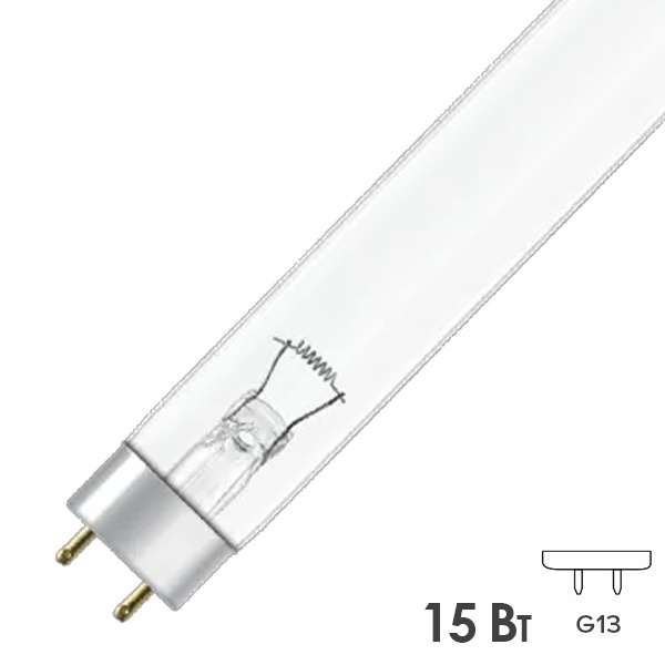 Лампа бактерицидная T8 Формула Света ЛСТ 15W G13 UVC 253,7nm 438mm специальная безозоновая