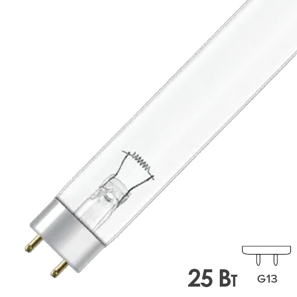 Лампа бактерицидная T8 Формула Света ЛСТ 25W G13 UVC 253,7nm 452mm специальная безозоновая