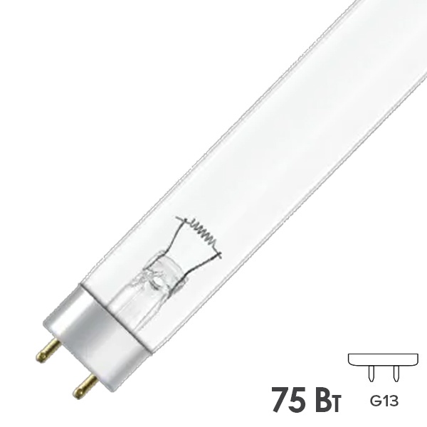 Лампа бактерицидная T8 Формула Света ЛСТ 75W G13 UVC 253,7nm 1213mm специальная безозоновая