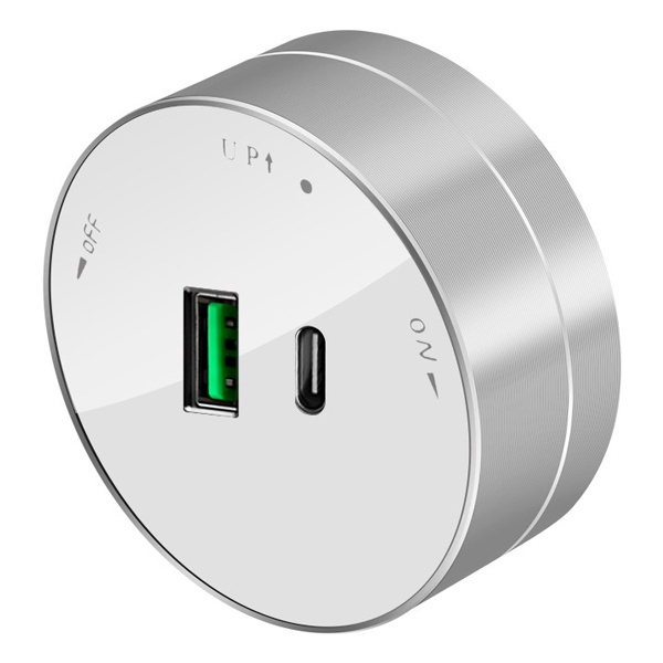 Розетка для зарядки SE MultiTrack 2хUSB (тип А+С) круглая 18Вт 5В 3А белый