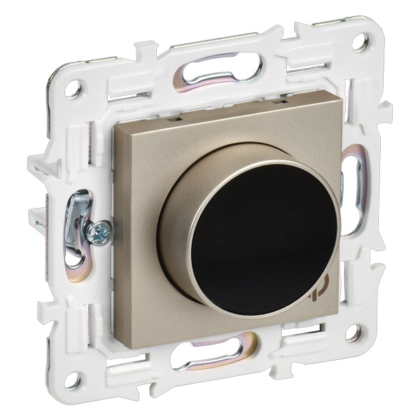 Термостат электронный с индикацией ИЭК SKANDY SK-T01Sh шампань