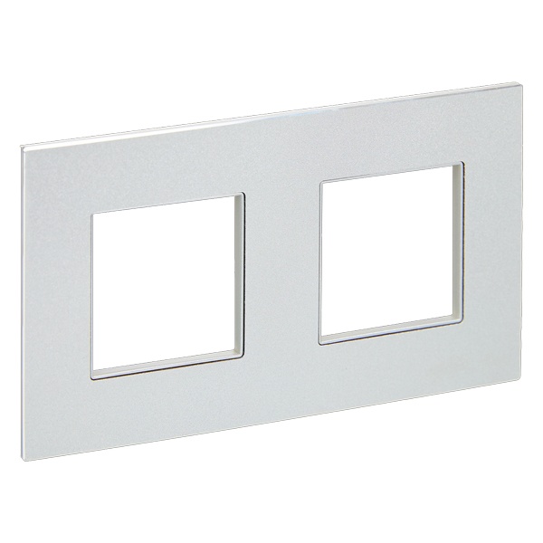 Рамка 2 поста ИЭК SKANDY SK-F32S металл серебряный