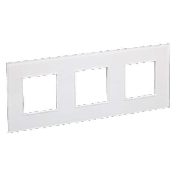 Рамка 3 поста ИЭК SKANDY SK-F23W стекло арктический белый