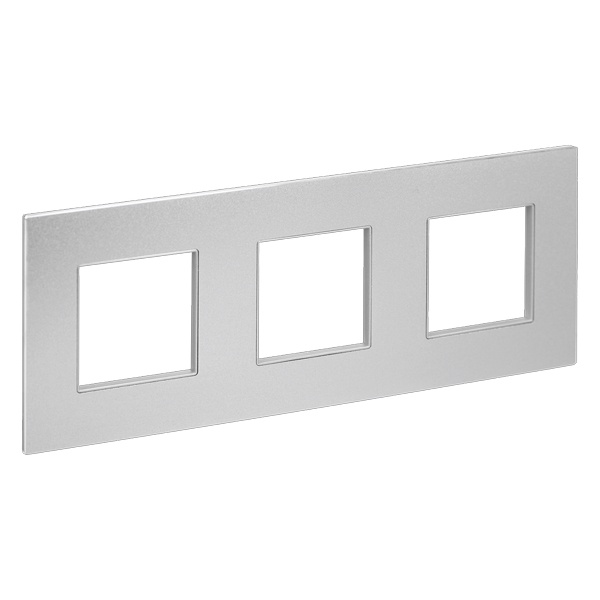 Рамка 3 поста ИЭК SKANDY SK-F33S металл серебряный