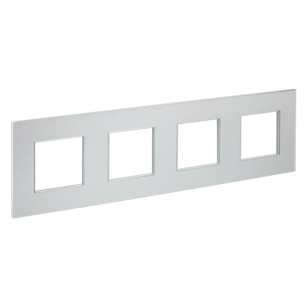 Рамка 4 поста ИЭК SKANDY SK-F34S металл серебряный