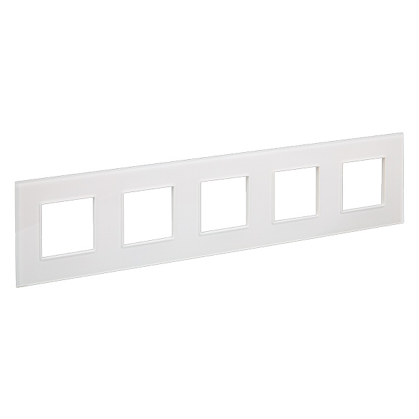 Рамка 5 постов ИЭК SKANDY SK-F25W стекло арктический белый