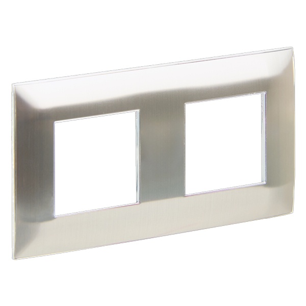 Рамка 2 поста ИЭК SKANDY SK-F32N металл никель