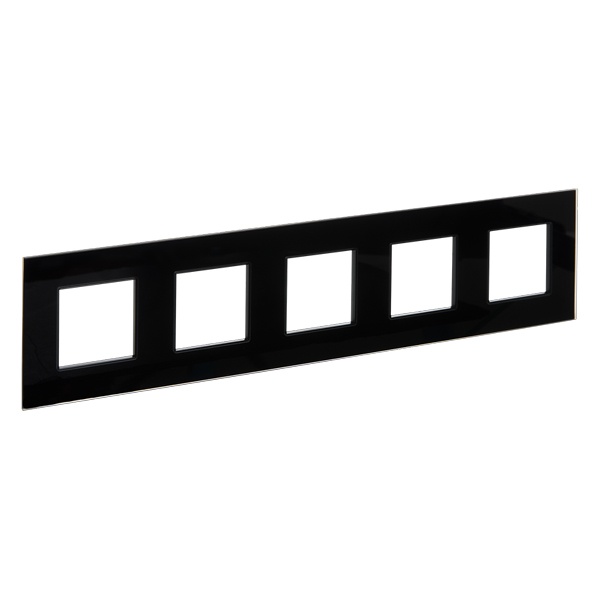 Рамка 5 постов ИЭК SKANDY SK-F25Bl стекло черный