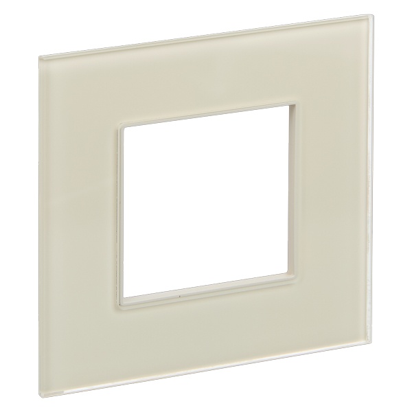 Рамка 1 пост ИЭК SKANDY SK-F21B стекло бежевый