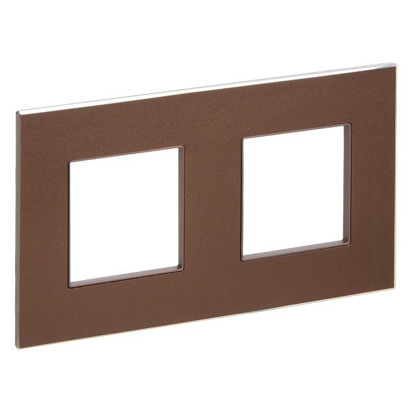 Рамка 2 поста ИЭК SKANDY SK-F32Br металл шоколад