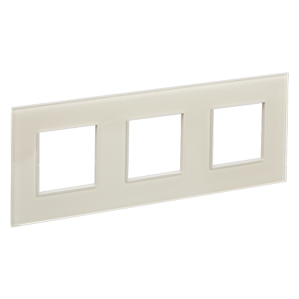 Рамка 3 поста ИЭК SKANDY SK-F23B стекло бежевый