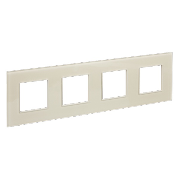 Рамка 4 поста ИЭК SKANDY SK-F24B стекло бежевый