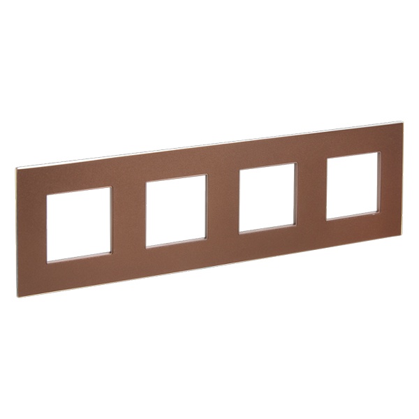 Рамка 4 поста ИЭК SKANDY SK-F34Br металл шоколад