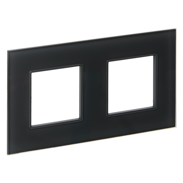 Рамка 2 поста ИЭК SKANDY SK-F22G стекло графит