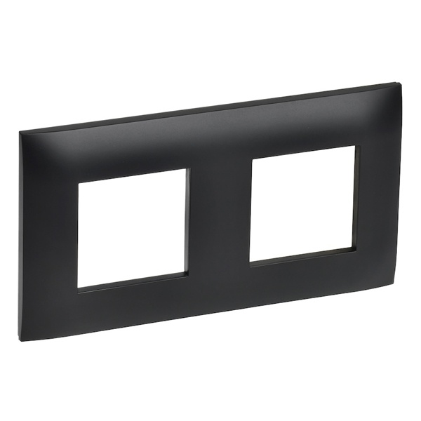 Рамка 2 поста ИЭК SKANDY SK-F32Bl металл черный