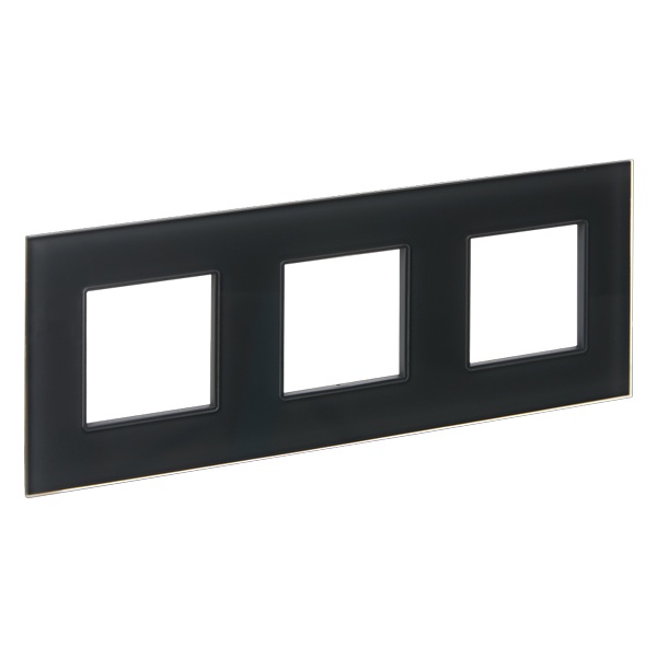 Рамка 3 поста ИЭК SKANDY SK-F23G стекло графит