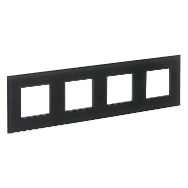 Рамка 4 поста ИЭК SKANDY SK-F24G стекло графит