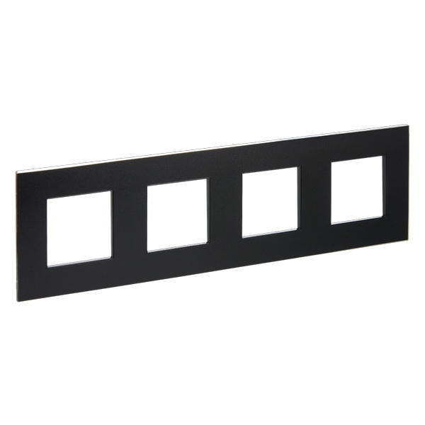Рамка 4 поста ИЭК SKANDY SK-F34Bl металл черный