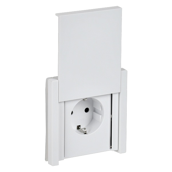 Розетка с заземлением ИЭК FORTE&PIANO FP221 16А шторки крышка винтовой зажим IP44 белый