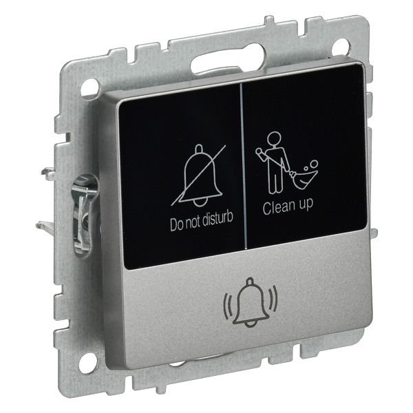 Кнопка звонка с индикацией для отелей ИЭК BRITE 10А сталь (ВС10-1-9-БрС)