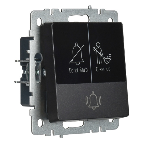 Кнопка звонка с индикацией для отелей ИЭК BRITE 10А черный (ВС10-1-9-БрЧ)