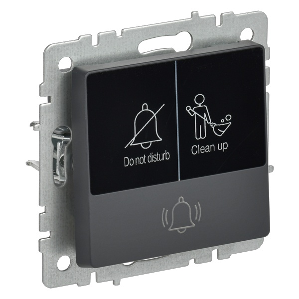 Кнопка звонка с индикацией для отелей ИЭК BRITE 10А графит (ВС10-1-9-БрГ)