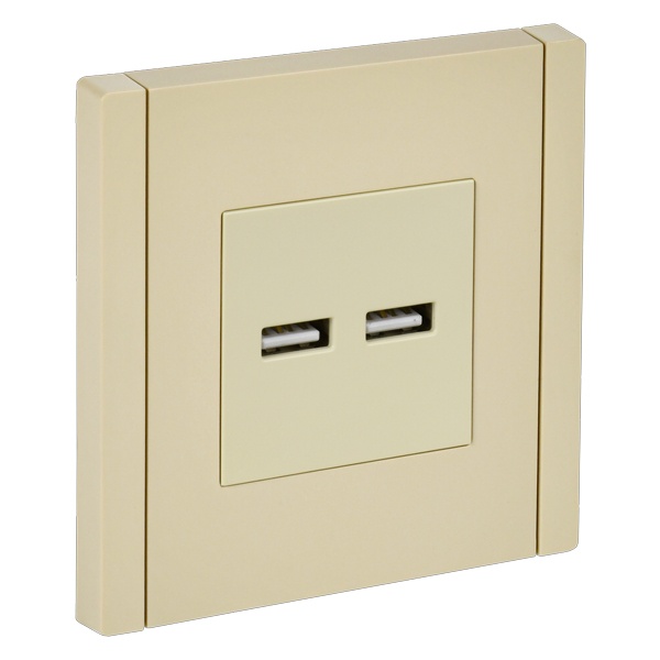 Розетка для зарядки ИЭК FORTE&PIANO FP449 USB A+A 3,1А ваниль