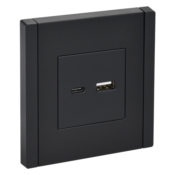 Розетка для зарядки ИЭК FORTE&PIANO FP151 USB A+C 18Вт черный