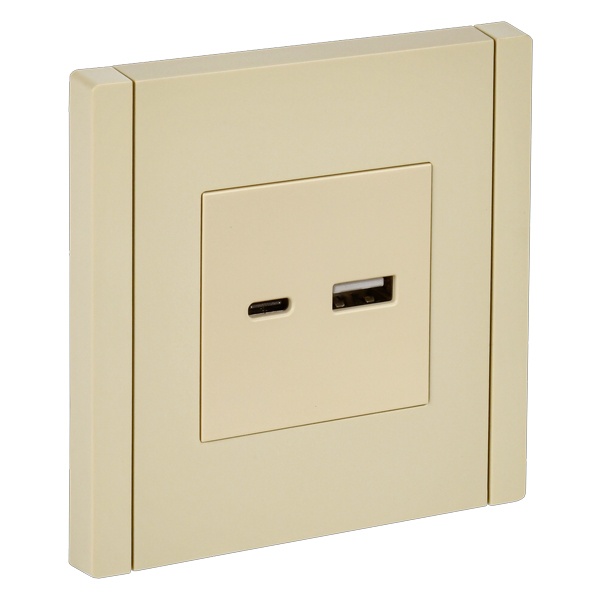 Розетка для зарядки ИЭК FORTE&PIANO FP451 USB A+C 18Вт ваниль