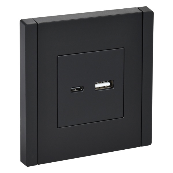 Розетка для зарядки ИЭК FORTE&PIANO FP150 USB A+C 3,1А черный