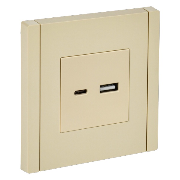 Розетка для зарядки ИЭК FORTE&PIANO FP450 USB A+C 3,1А ваниль